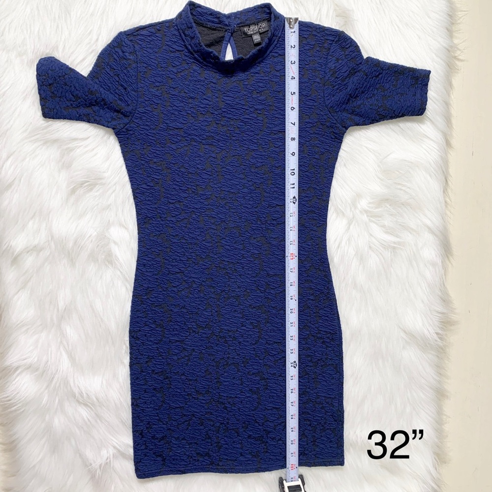 SOLD-Topshop Floral Jacquard Knit Sheath Mod Dress - Picture 8 of 8